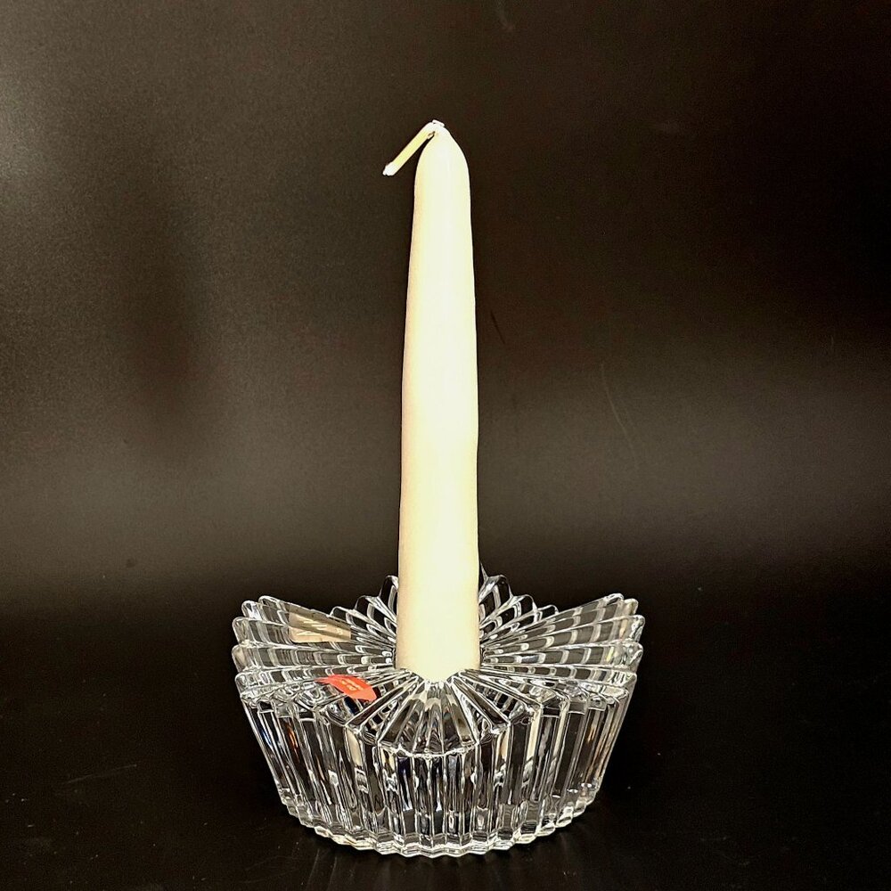 Mikasa Crystal Motion Taper Candleholder  2" Austria vertical ribbed